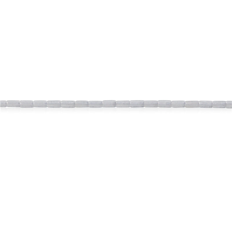 Tubo de contas de jade branco natural 2x4mm furo 0,8mm cerca de 97pcs 39cm fio