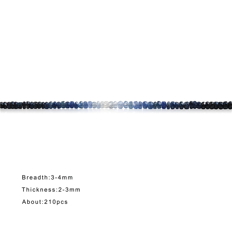 Natural 7A Sapphire Beads Abacus Faceted 2-3x3-4mm Hole 0.6mm about 242pcs 39cm strand