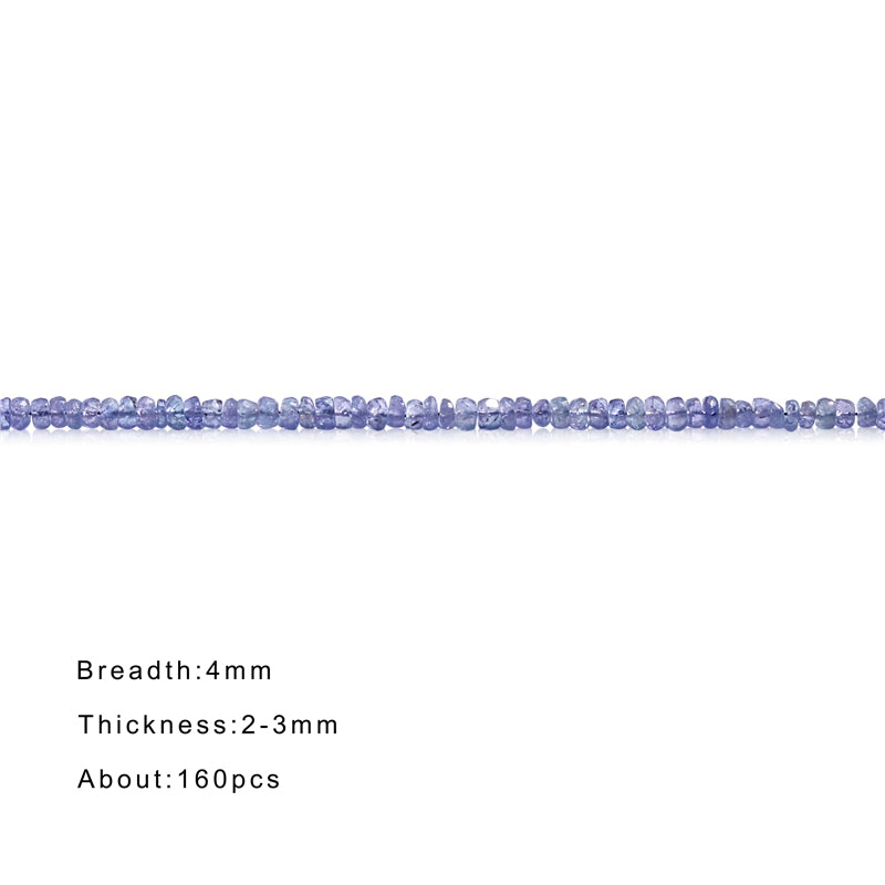 天然 7A タンザナイトビーズそろばん ファセット 2-3x4mm 穴 0.6mm 約160個 39cm ストランド