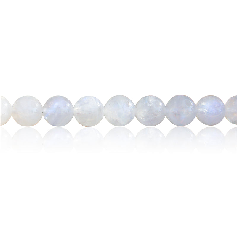 Perles Pierre de Lune Naturelle Ronde 6mm Trou 0.8mm Environ 65pcs Fil de 39cm