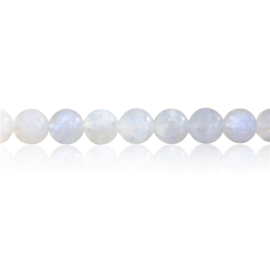 Perles Pierre de Lune naturelle ronde 8mm trou 1mm environ 50pcs sur fil 39cm