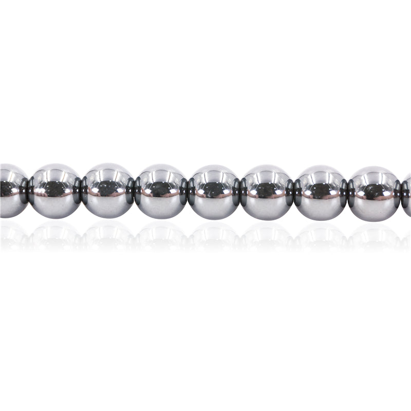 Perles hématite naturelle ronde 6mm trou 0.8mm environ 65pcs sur fil 39cm