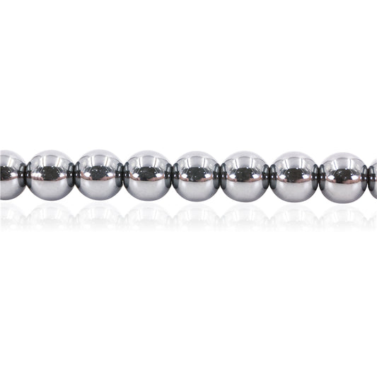 Perles hématite naturelle ronde 6mm trou 0.8mm environ 65pcs sur fil 39cm