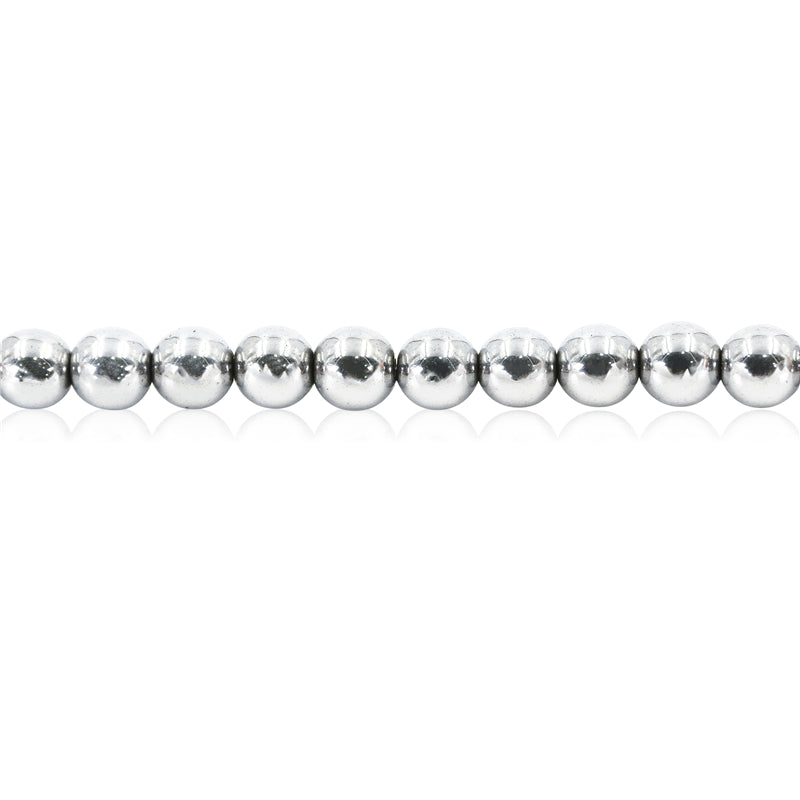 Perline in argento ematite naturale rotonde da 6 mm, foro da 0,8 mm, circa 65 pezzi di filo da 39 cm