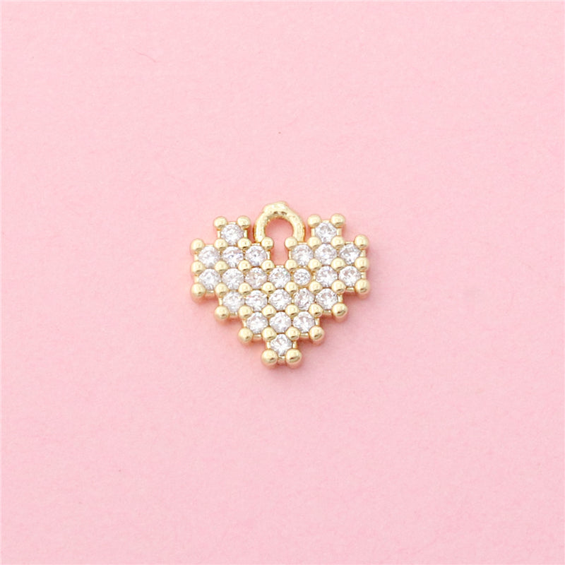 Pendenti in Ottone Accessori Pendenti a Forma di Cuore 10x10mm 10pz