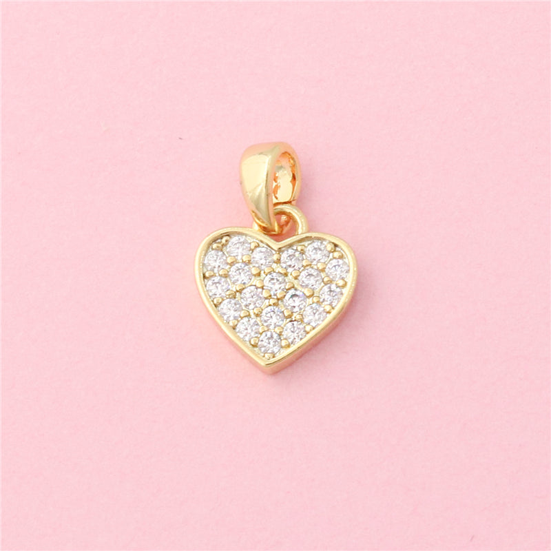 Brass Charms Pendants Accessories Heart Shaped 10x11mm 10pcs