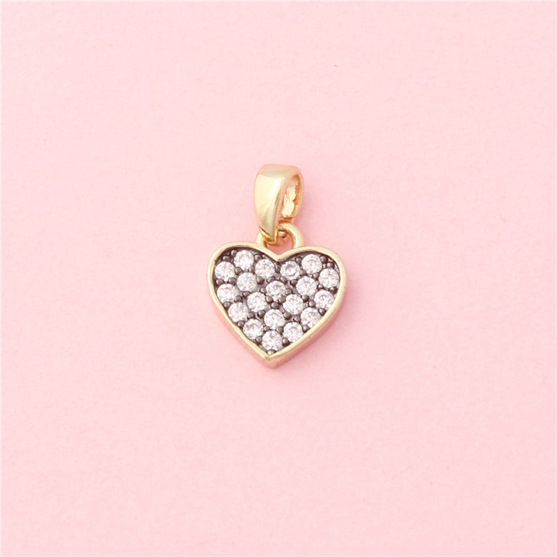 Brass Charms Pendants Accessories Heart Shaped 10x11mm 10pcs