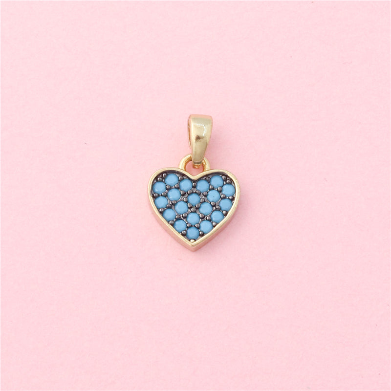 Accesorios para colgantes con dijes de latón en forma de corazón 10x11 mm 10 piezas