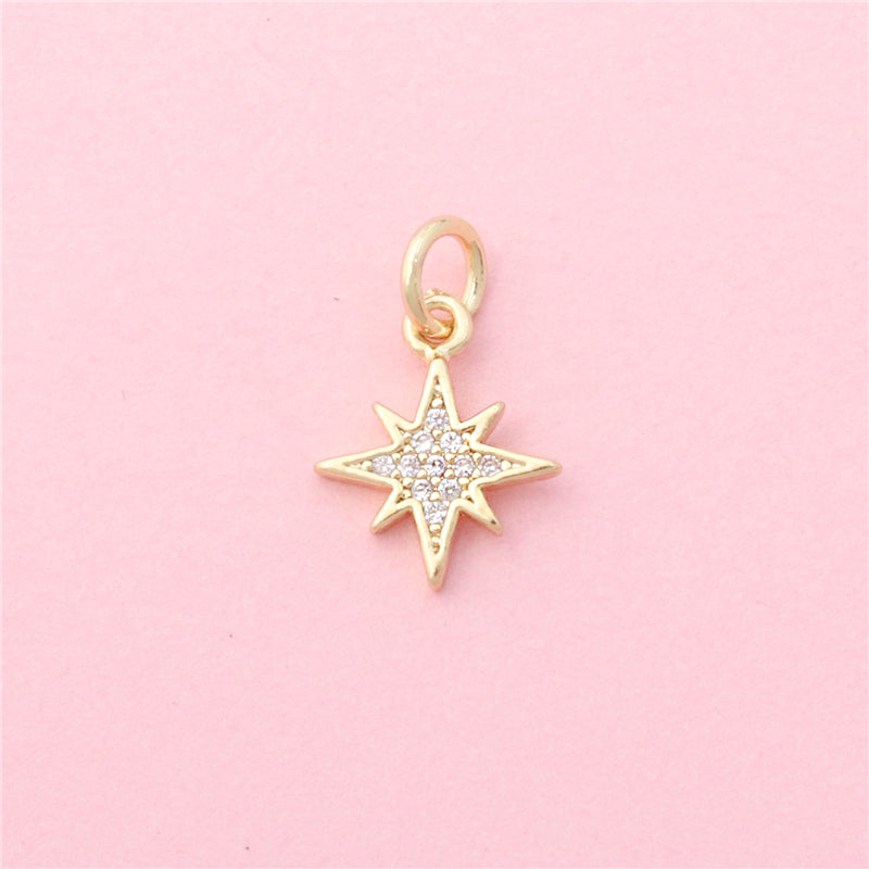 Brass Charms Pendants Accessories Snowflake Shape 10x13mm 10pcs