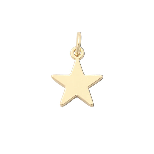 Acessórios de pingentes de amuletos de latão formato de estrela de cinco pontas 10x13mm 10pcs