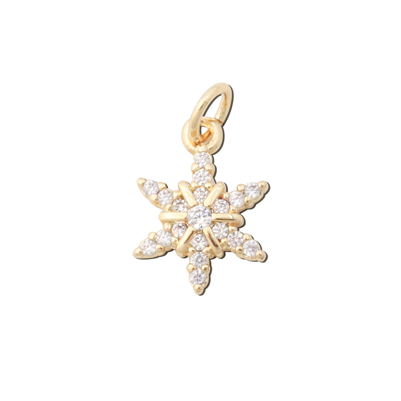 Brass Charms Pendants Accessories Snowflake Shape 10x14mm 10pcs