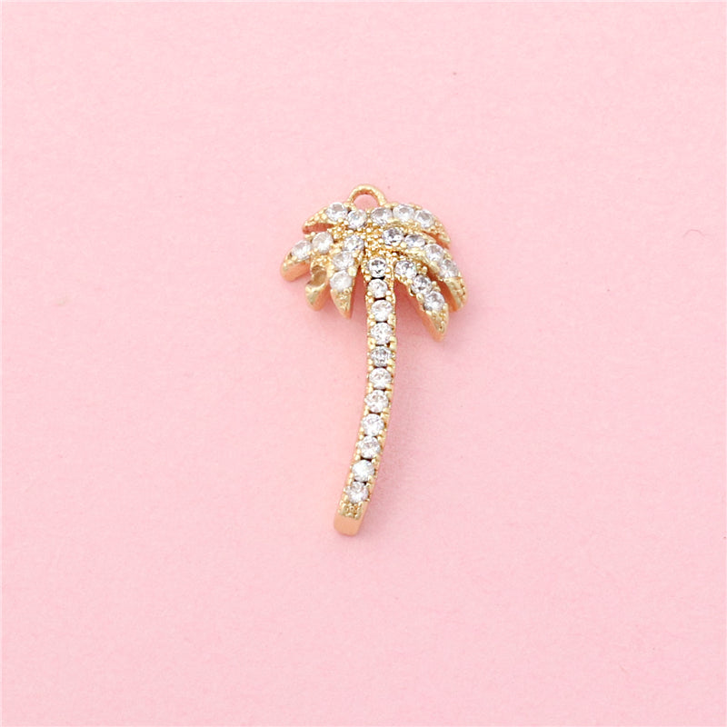 Brass Charms Pendants Accessories Coconut Tree Shape 10x18mm 10pcs