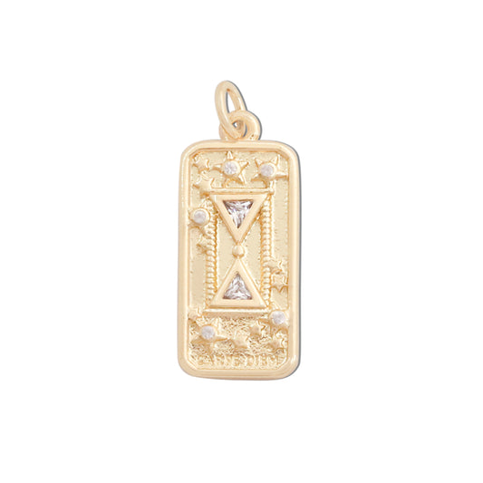 真鍮チャームペンダントアクセサリー 10x23mm 10個