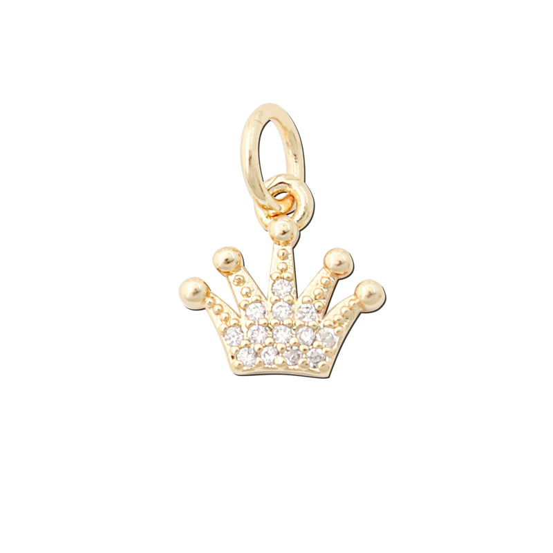 Latón Charms Colgantes Accesorios Forma de Corona 11x11mm 10ud