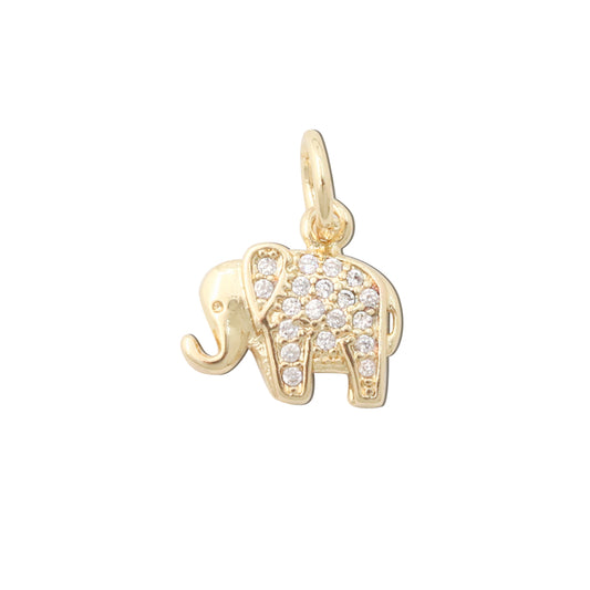 Latón Charms Colgantes Accesorios Forma Elefante 11x12mm 10pcs