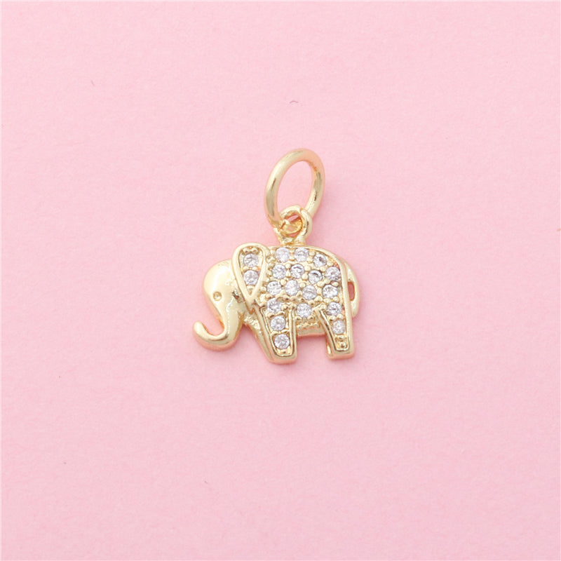 Pendenti in Ottone Accessori Pendenti Forma Elefante 11x12mm 10pz