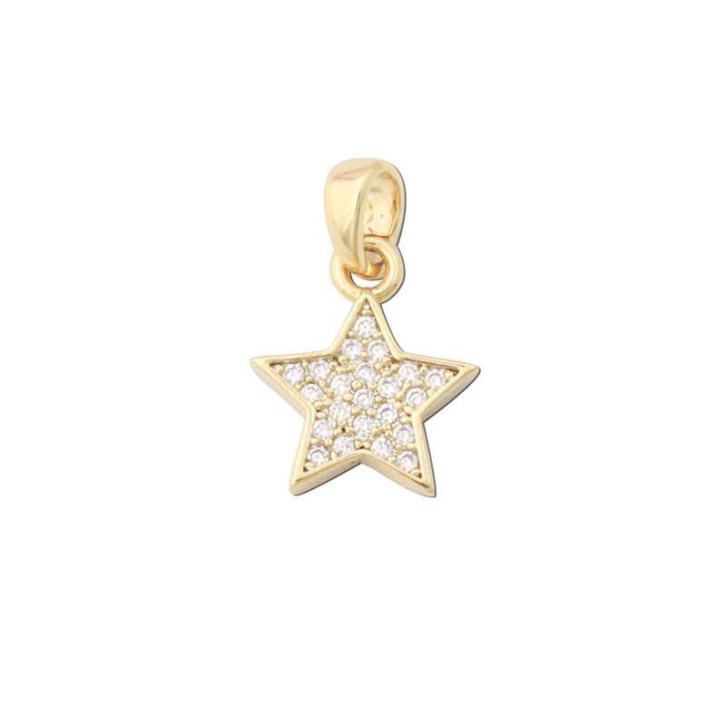 Brass Charms Pendants Accessories Five Pointed Star Shape 11x13mm 10pcs