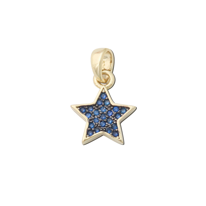 Brass Charms Pendants Accessories Five Pointed Star Shape 11x13mm 10pcs