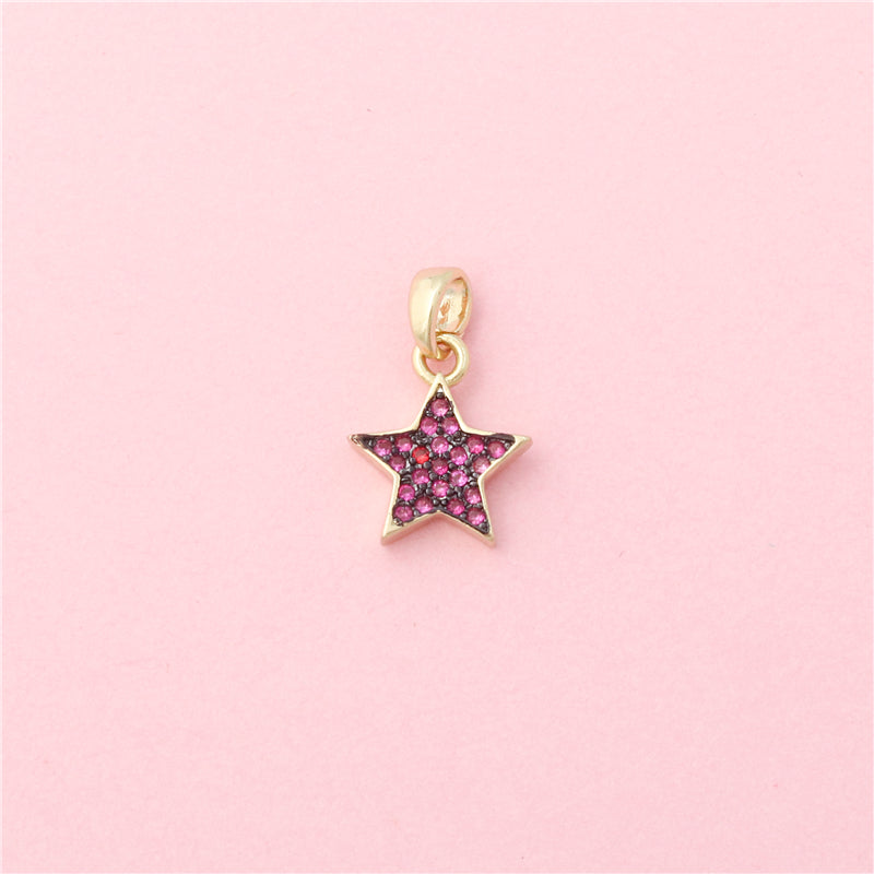 Brass Charms Pendants Accessories Five Pointed Star Shape 11x13mm 10pcs