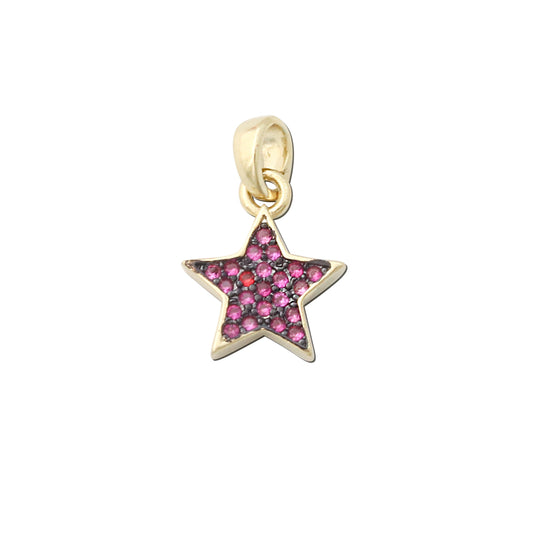 Brass Charms Pendants Accessories Five Pointed Star Shape 11x13mm 10pcs