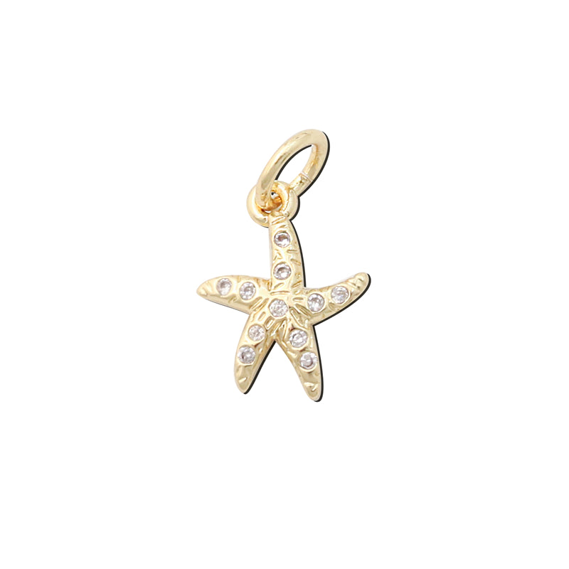 Pingentes de latão acessórios formato estrela do mar 11x14mm 10pcs