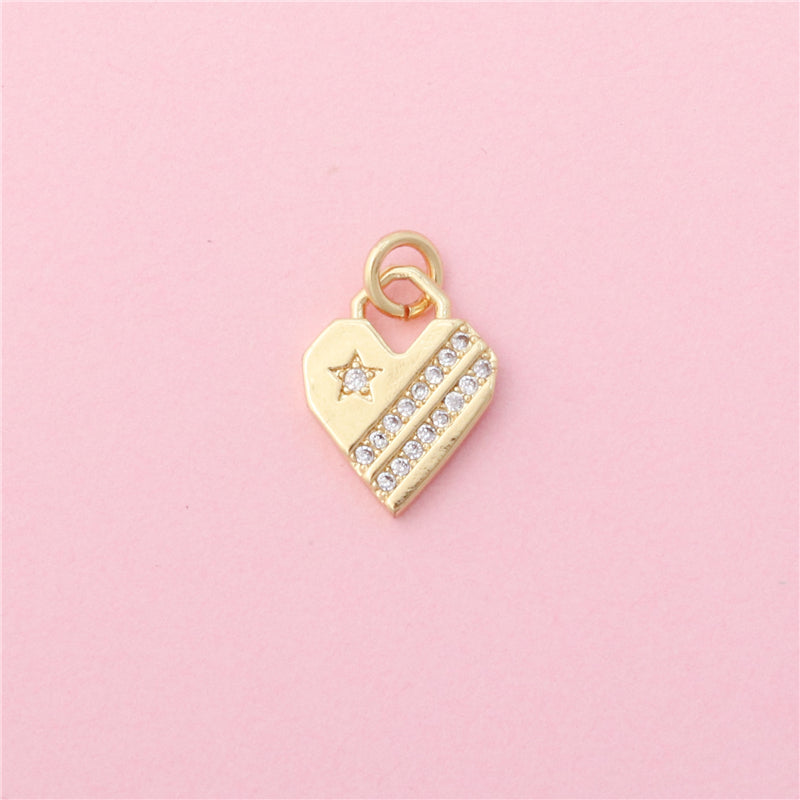 Brass Charms Pendants Accessories Heart Shaped 11x14mm 10pcs