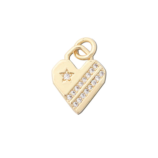 Pendenti in Ottone Accessori Pendenti a Forma di Cuore 11x14mm 10pz