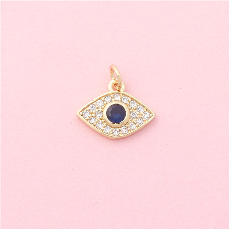 Brass Charms Pendants Accessories Eye Shape 11x15mm 10pcs