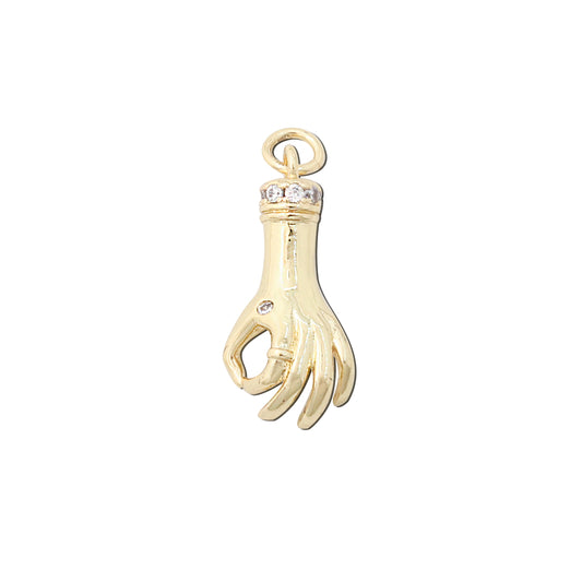 Brass Charms Pendants Accessories Hand Shape 11x22mm 10pcs