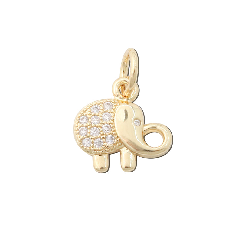 Latón Charms Colgantes Accesorios Forma Elefante 12x12mm 10ud