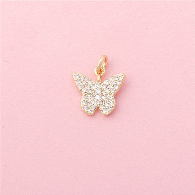 Latón Charms Colgantes Accesorios Forma Mariposa 12x13mm 10ud