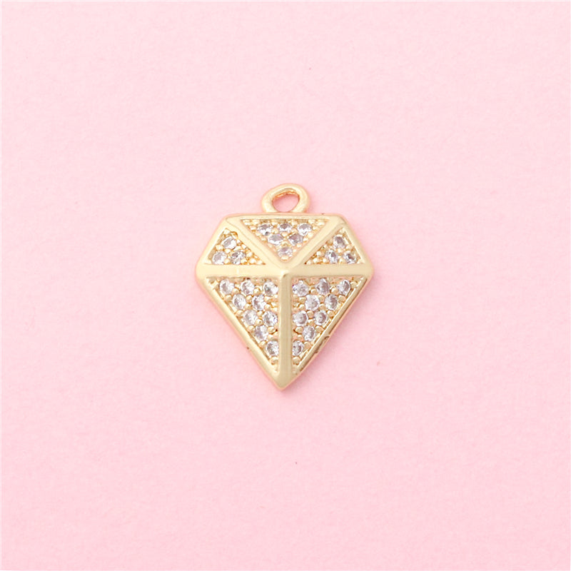 Brass Charms Pendants Accessories Heart Shaped 12x14mm 10pcs