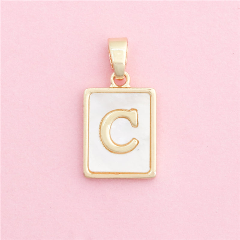 Ciondoli in ottone con lettera C, accessori 12x18mm, 10 pezzi