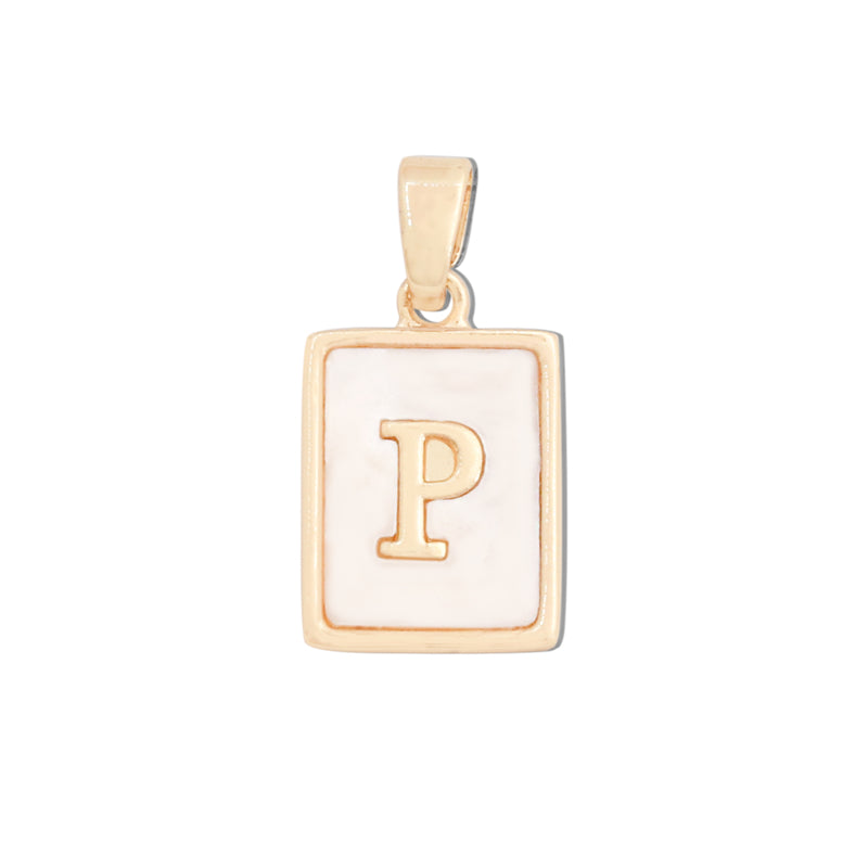 Acessórios de pingentes de amuletos de letra P de latão 12x18mm 10pcs