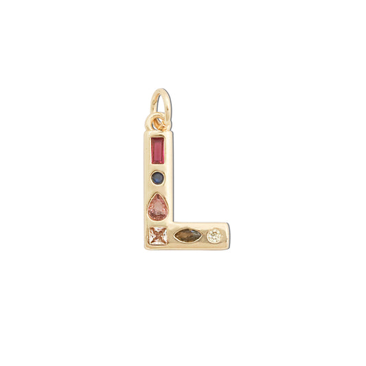 Brass Letter L Charms Pendants Accessories 12x20mm 10pcs