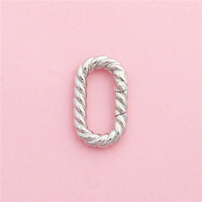 Brass Ring Spring Buckle Accessories 12x20mm 10pcs