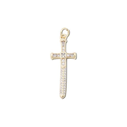 Breloques en Laiton Pendentifs Accessoires Forme Croix 12x30mm 10pcs