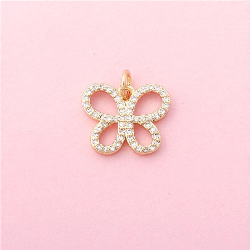 Brass Charms Pendants Accessories Butterfly Shape 13x15mm 10pcs