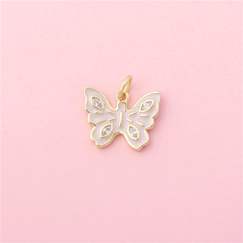 Latón Charms Colgantes Accesorios Forma Mariposa 13x16mm 10ud