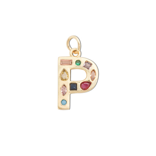 Brass Letter P Charms Pendants Accessories 13x20mm 10pcs