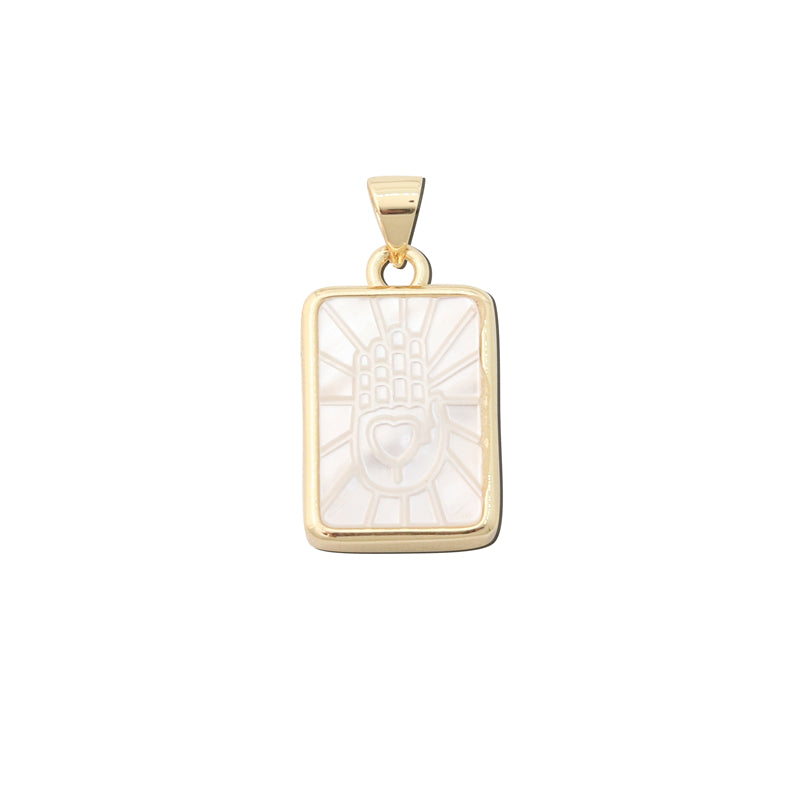 Pendenti Charms in Ottone Accessori Perla Conchiglia 13x21mm 10pz