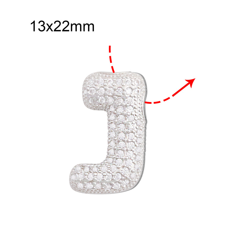 Pendentifs breloques en laiton lettre J accessoires 13x22mm 10pcs