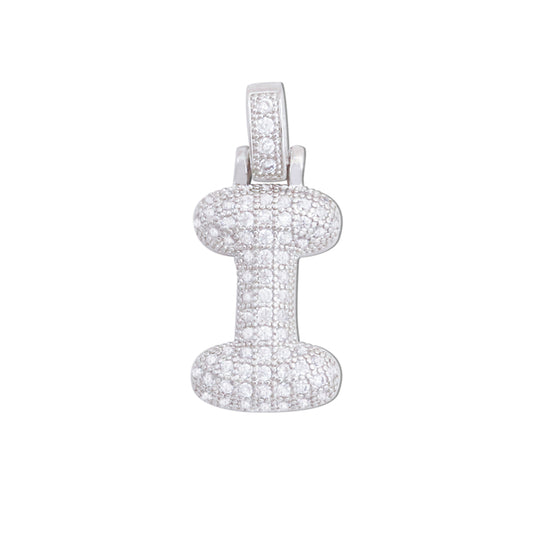 Acessórios de pingentes de amuletos de letra I de latão 13x28mm 10pcs