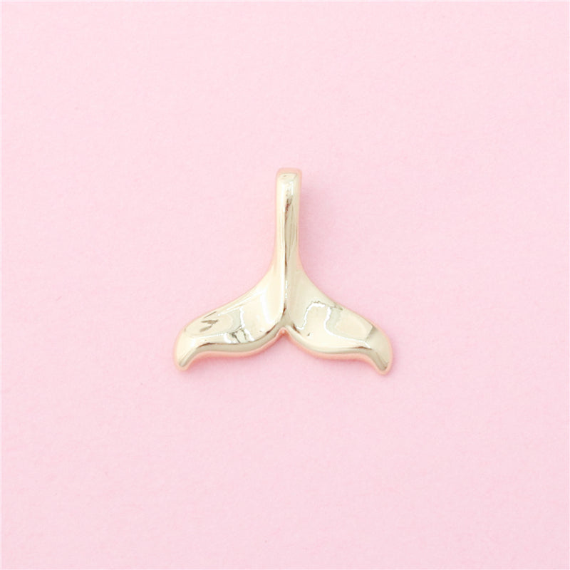 Brass Charms Pendants Accessories Fish Tail Shape 14x15mm 10pcs