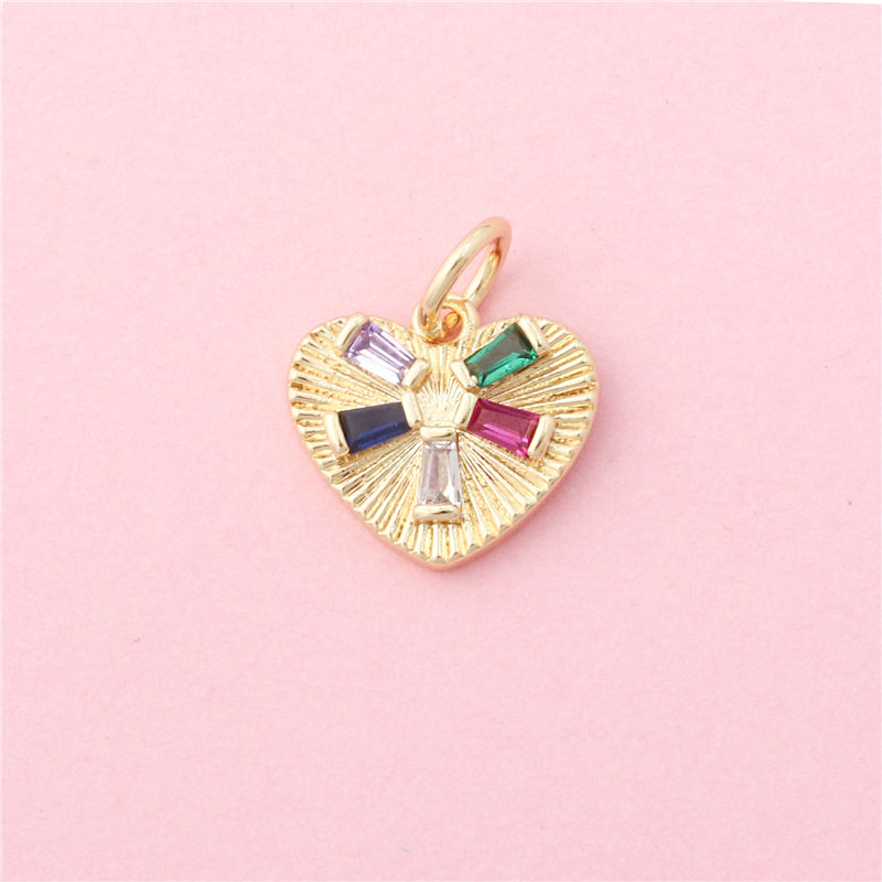 Brass Charms Pendants Accessories Heart Shaped 14x20mm 10pcs