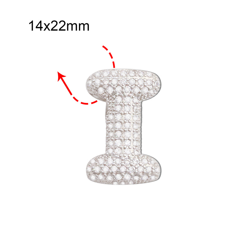 真鍮文字Iチャームペンダントアクセサリー14x22mm 10個