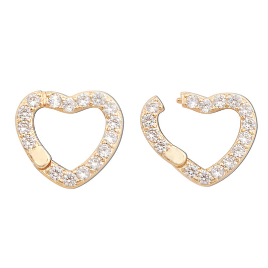 Accessori per giunti a scatto a forma di cuore in ottone 15x14mm 10pz