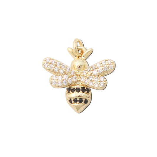 Latón Charms Colgantes Accesorios Forma Abeja 15x16mm 10ud