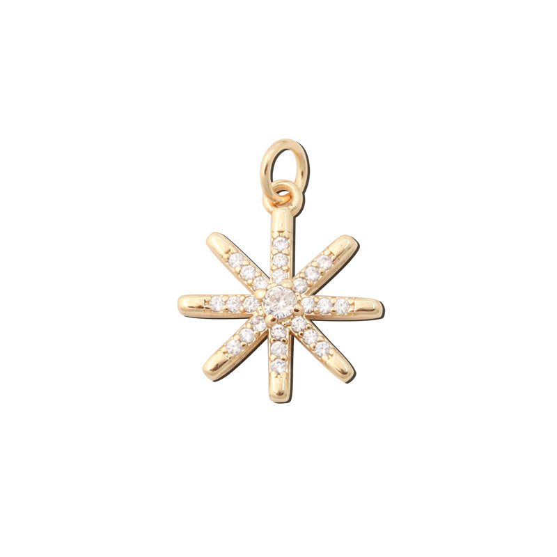 Brass Charms Pendants Accessories Snowflake Shape 15x17mm 10pcs