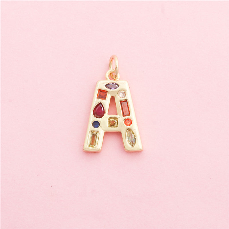 Brass Letter A Charms Pendants Accessories 15x20mm 10pcs